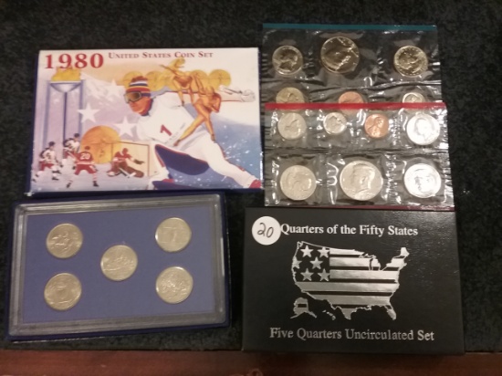 1980 US Coin Set (P & D) and 1999 UNC Quarters set