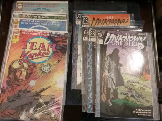 Five (1-5) "Team Yankee" and Five (8-12) "Unknown Soldier" comic books