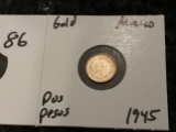 GOLD! Mexico 1945 dos pesos