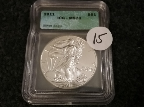 American Silver Eagle graded MS-70