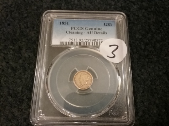 GOLD!! PCGS 1851 Type 1 Dollar graded About Uncirculated