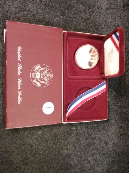 1984 Silver Proof Deep Cameo Olympic Commemorative Dollar