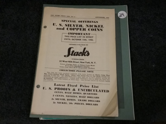 Five old auction sale catalogs