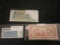 Three foreign currency notes
