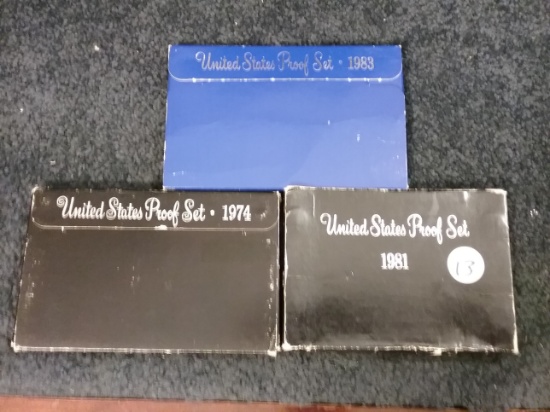 1983, 1974, and 1981 Proof Sets