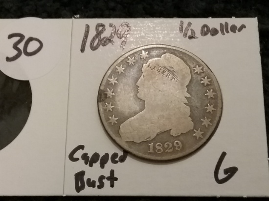 1829 Capped Bust Half-dollar in Good condition