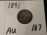 About Uncirculated 1891 Indian Cent