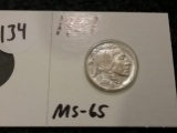 Very Pretty 1937 Buffalo Nickel in MS-65