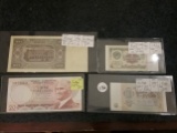 Four Foreign Currency Notes