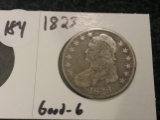 1823 Capped Bust Half-Dollar in Good 6 condition