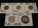 A group of old European silver coins