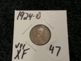 KEY DATE 1924-D Wheat cent in Very Fine/Extra Fine condition