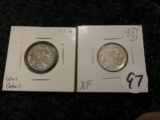 1937 Buffalo Nickel Uncirculated (details) and a  1934-D Nickel in Extra-Fine
