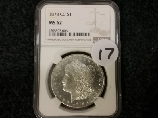 NGC 1878-CC Morgan Dollar in MS-62