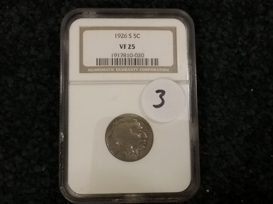 Semi-Key NGC 1926-S Buffalo Nickel in VF-25