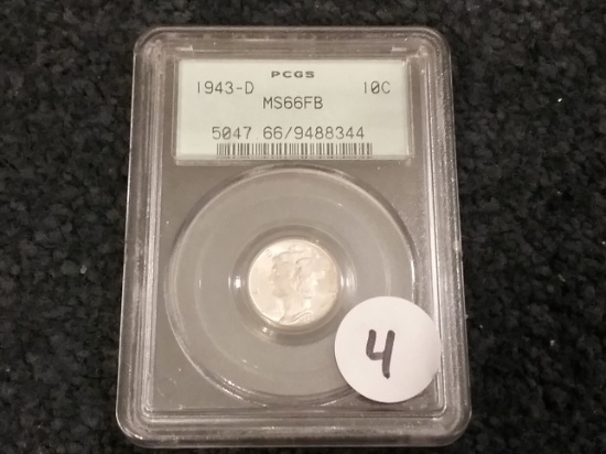 PCGS 1943-D Mercury Dime in MS-66 Full Bands!