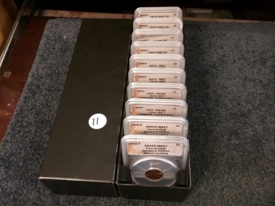 ANACS COMPLETE 2008 & 2009 Penny set