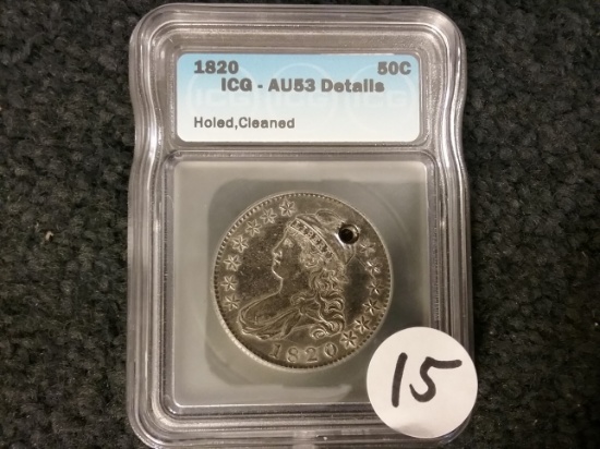 ICG 1820 Capped Bust Half Dollar AU-53 details