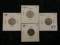 Four silver Great Britain 6-pence coins