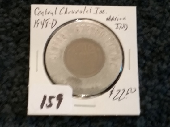 Circulated 1948-D encased Wheat cent