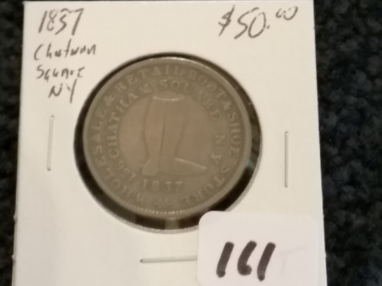 1837 Hard Times Token in XF-AU condition