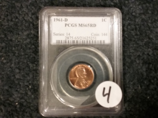 PCGS 1961-D Memorial Cent in MS-65 RED