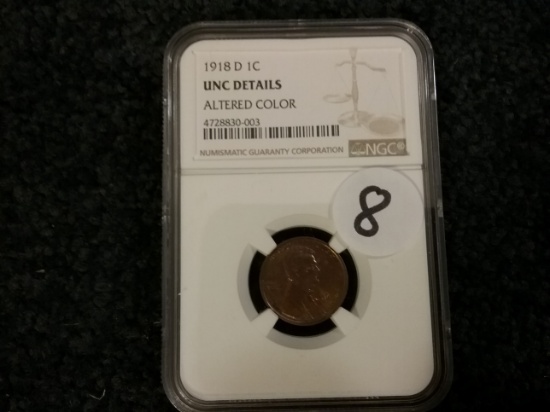 NGC 1918-D Wheat Cent Uncirculated - details