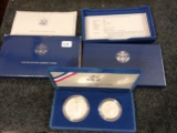 1986 Silver Proof Deep Cameo Two-coin Commemorative Set