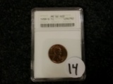 ANACS 1939-S Wheat cent in MS-66 RED