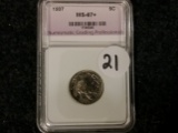 Slabbed 1937 Buffalo Nickel in MS-67+