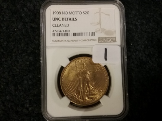 NGC 1908 No Motto Saint Gaudens $20