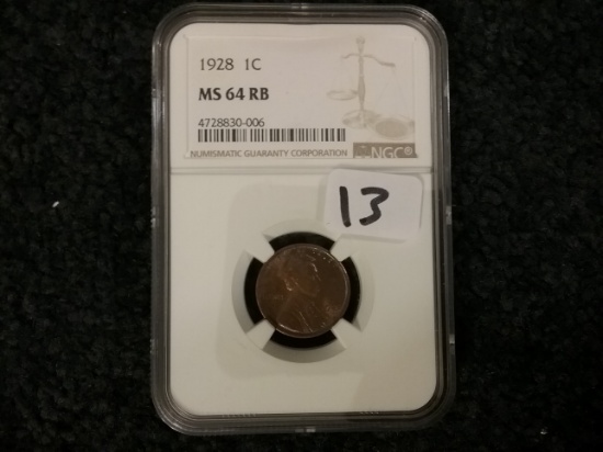 NGC 1928 Wheat cent in MS-64 RED-BROWN