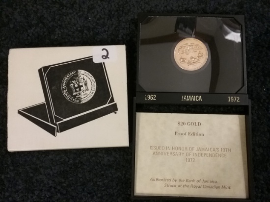 GOLD Jamaica 1962-1972 $20 Proof