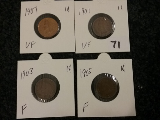 Four nice Indian cents