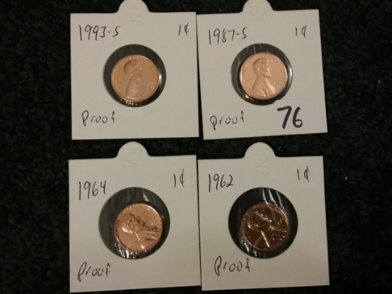 Four Proof Pennies