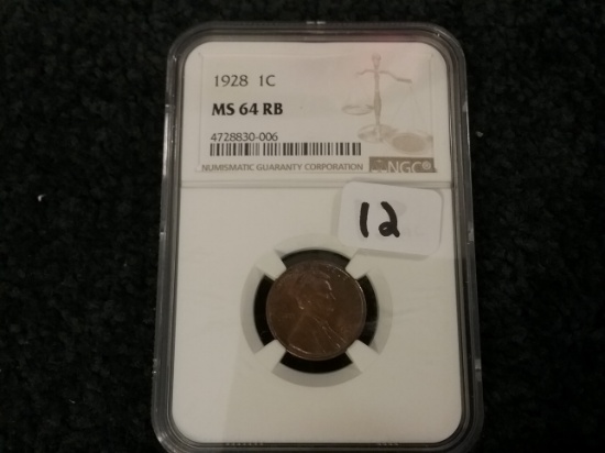 NGC 1928 Wheat cent MS-64 Red-brown