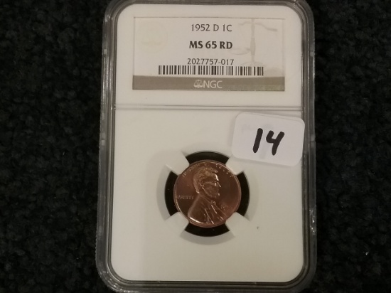 NGC 1952-D Wheat cent  in MS-65 RED