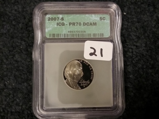 ICG 2007-S Jefferson Nickel in PR 70 DCAM