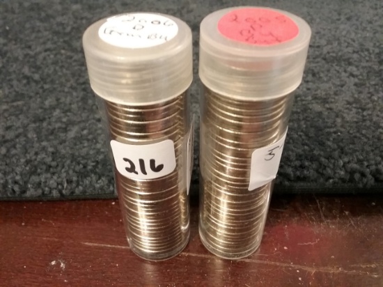 Two BU Rolls of 2005P and 2006D Jefferson Nickels