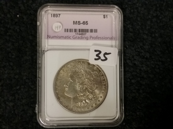 NGP 1897 Morgan Dollar in MS-65