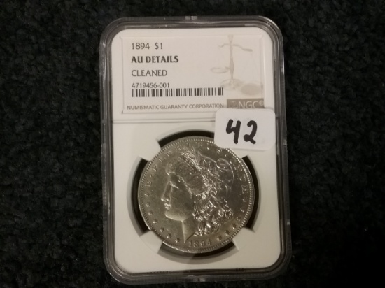 NGC KEY DATE 1894 Morgan Dollar in About Uncirculated details