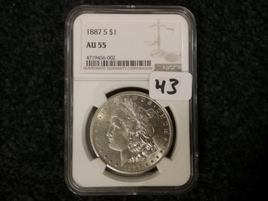 NGC 1887 Morgan Dollar in AU-55