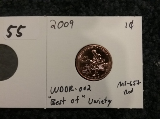 Variety Coin 2009 WDDR-002 Lincoln Cent BU RED