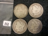 Group of Four Morgan Dollars