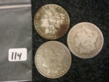 Group of Three Morgan Dollars