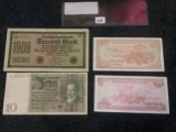 Two German Notes and Two Vietnamese Notes