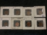 Group of 8 Wheat cents