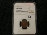 NGC 1928 Wheat cent MS-64 Red-brown