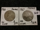 1966 and 1967 Panama Half-Balboas