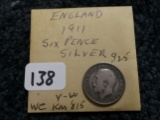 Nice Great Britain 1911 6 pence silver